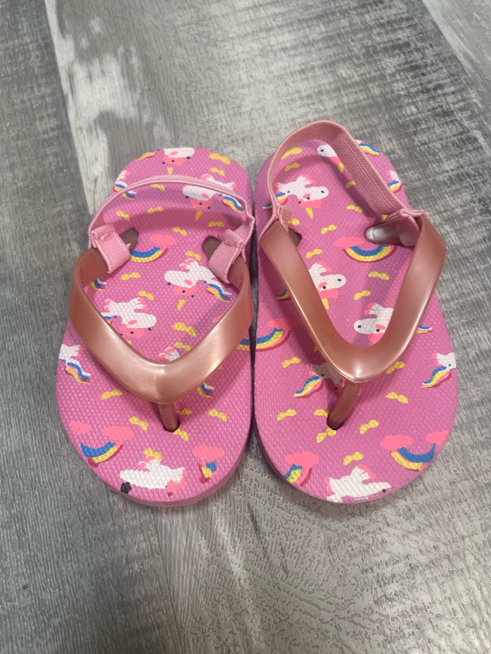 Girls Unicorn Flip Flops